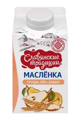 Напиток кисломолочный "Маслёнка" на основе пахты "Груша-лён-злаки" 1,5% 0,5 кг