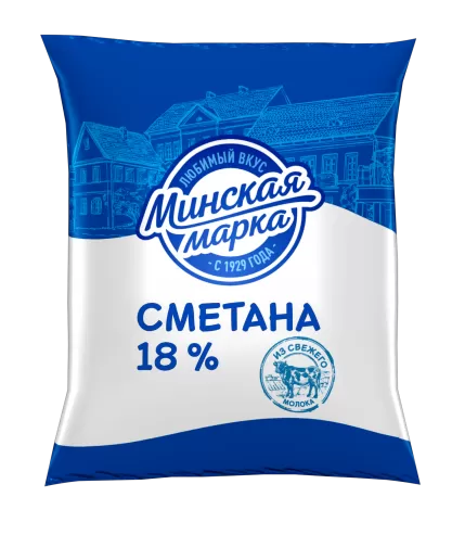 Сметана 18% 400г Минская марка