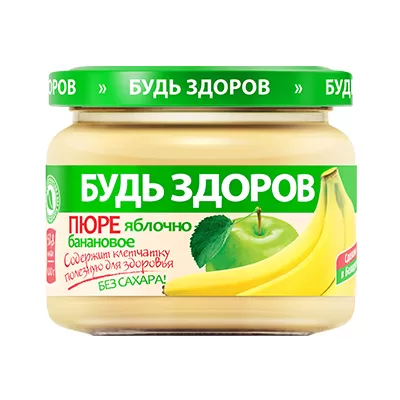 Пюре яблочно-банановое «Будь здоров»