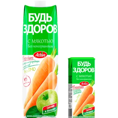 Нектары с мякотью «Будь Здоров» яблочно-морковный